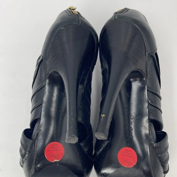 Zara Woman Cruise Collection Black Peep Toe Heels - Picture 8 of 9